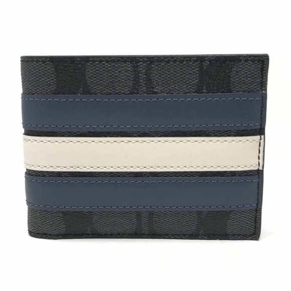 Coach Men’s Slim Billfold Varsity Canvas Wallet - Picture 1 of 5
